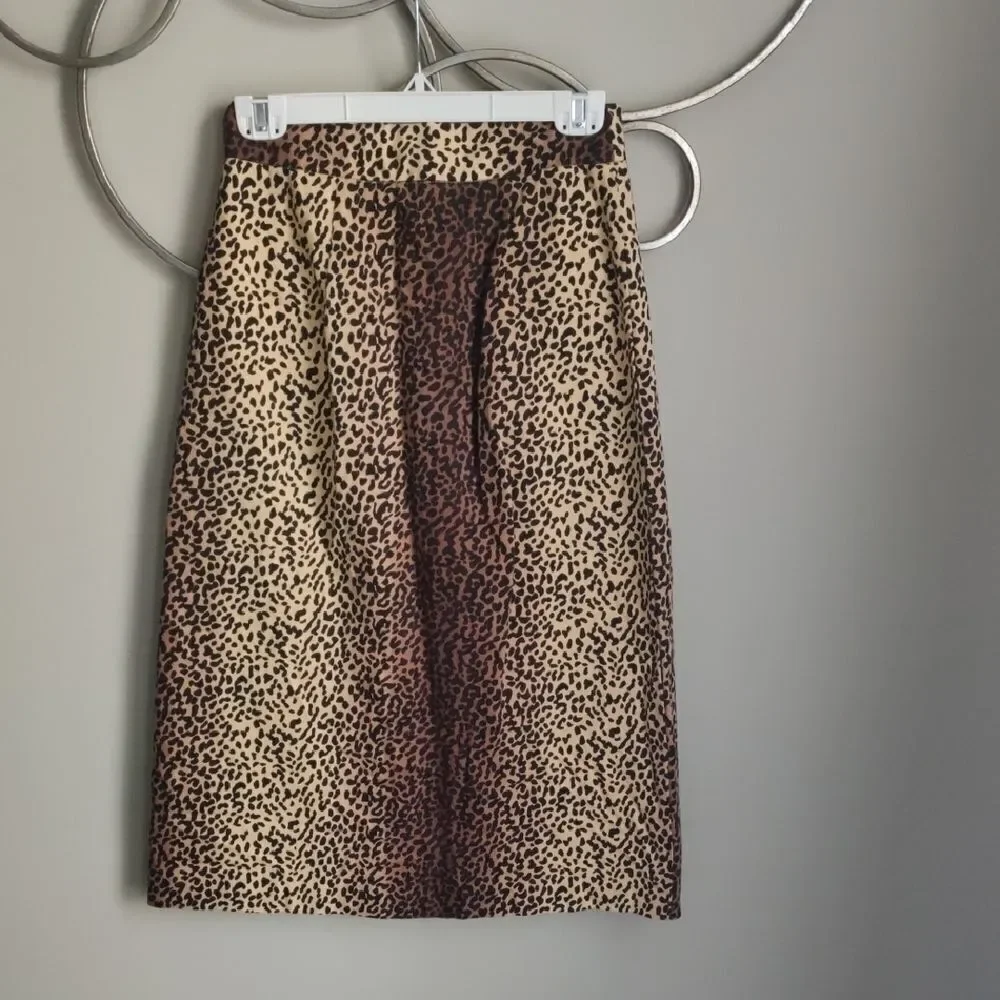 New Anthropologie Animal Print Midi Skirt